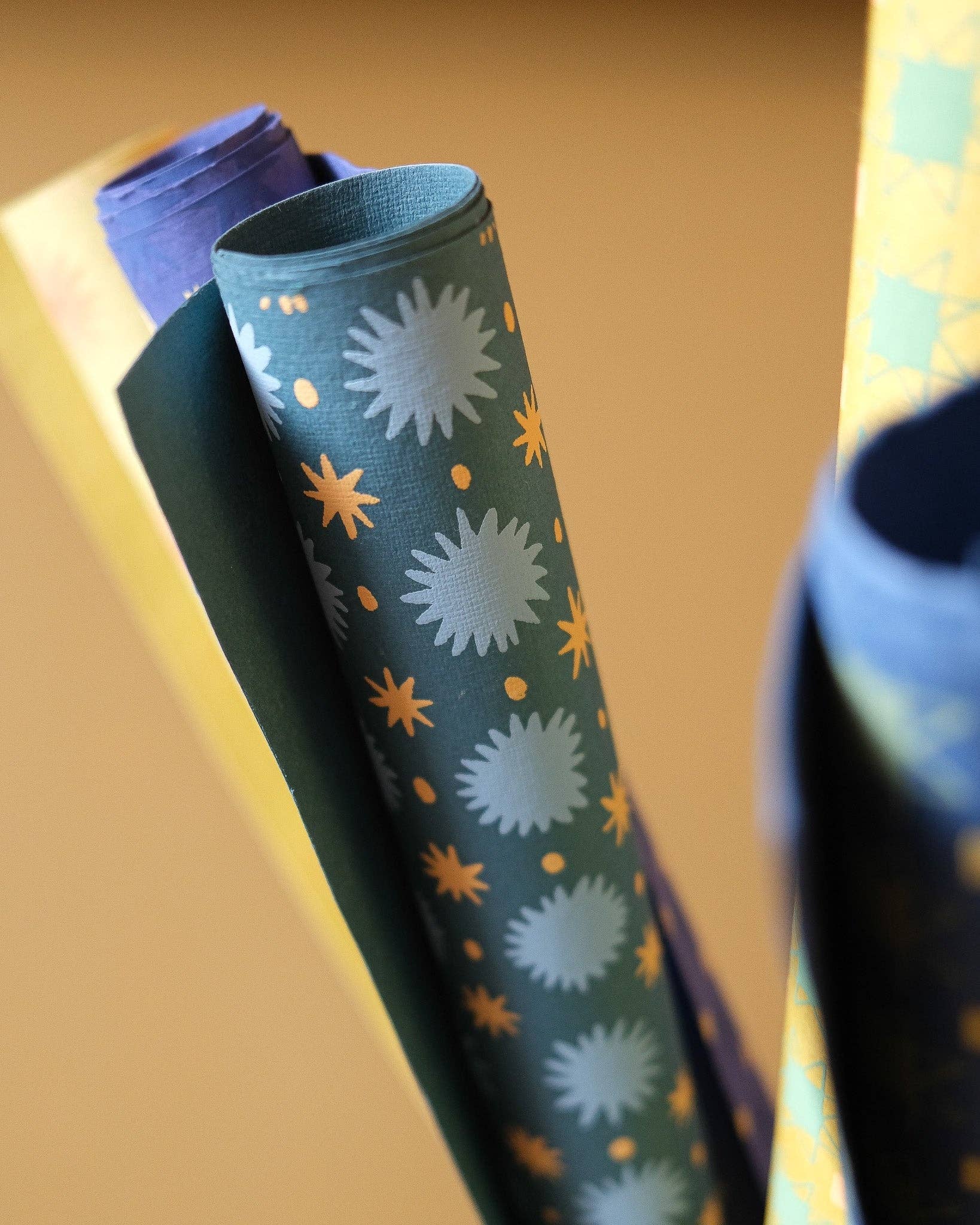 TEAL STARS Wrapping Paper Sheet - bubblegum market