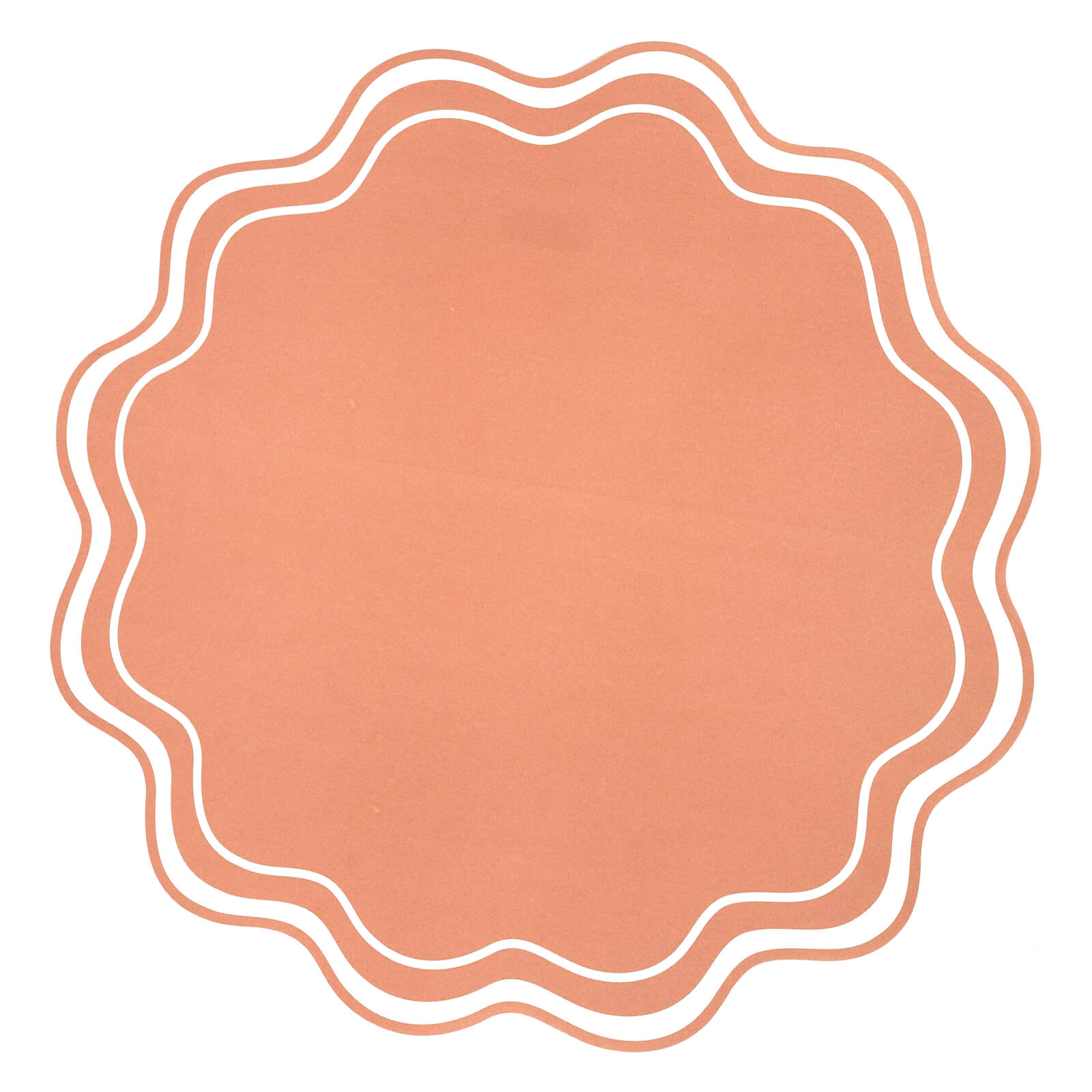Terra Cotta Orange Wavy Scallop Paper Placemats - bubblegum market