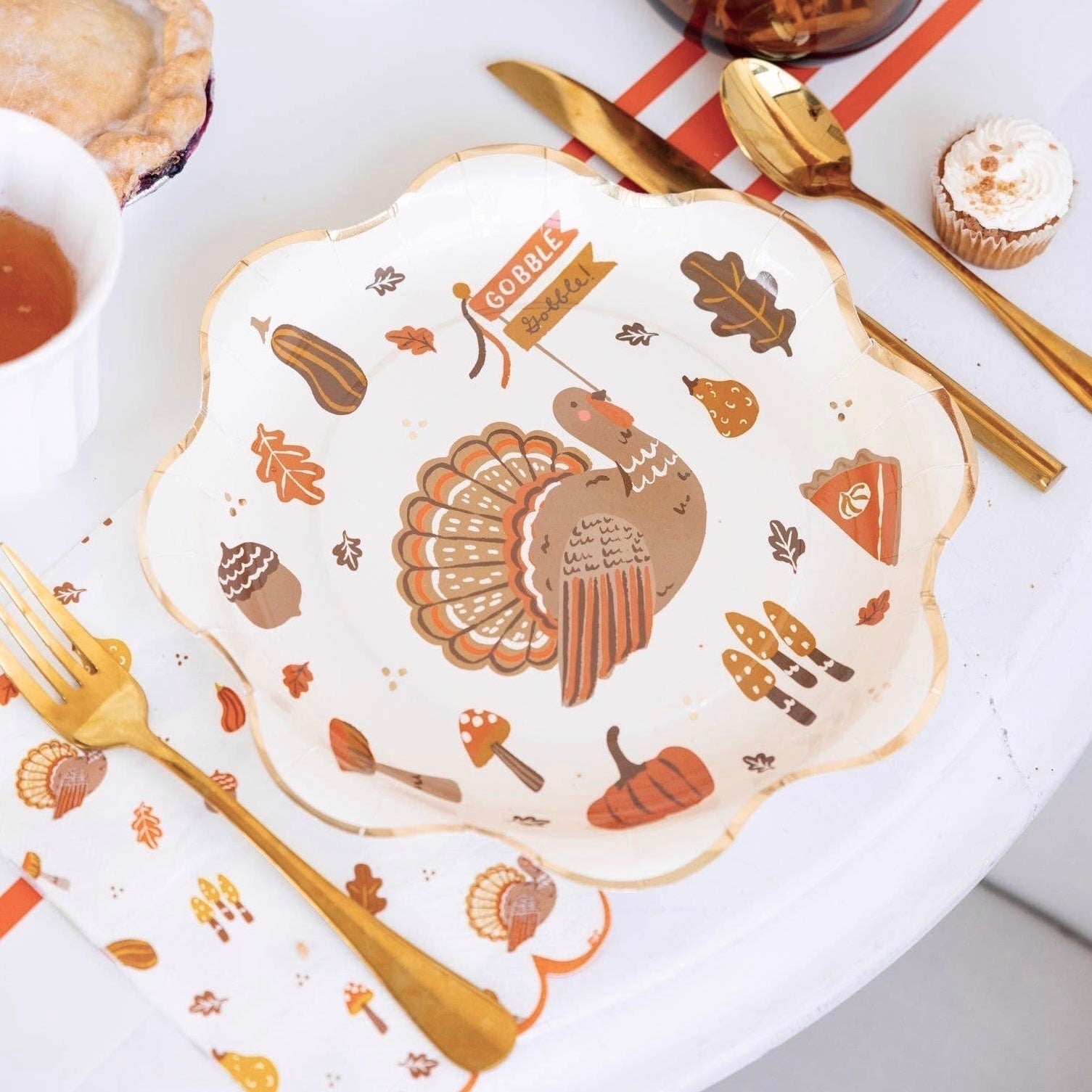 Thanksgiving Icons Dinner Napkins - bubblegum market