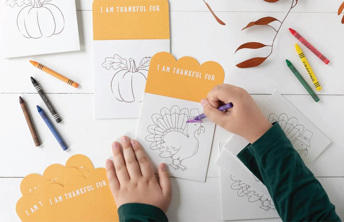 Thanksgiving "Thankful For" Placecards Coloring Kit - bubblegum market