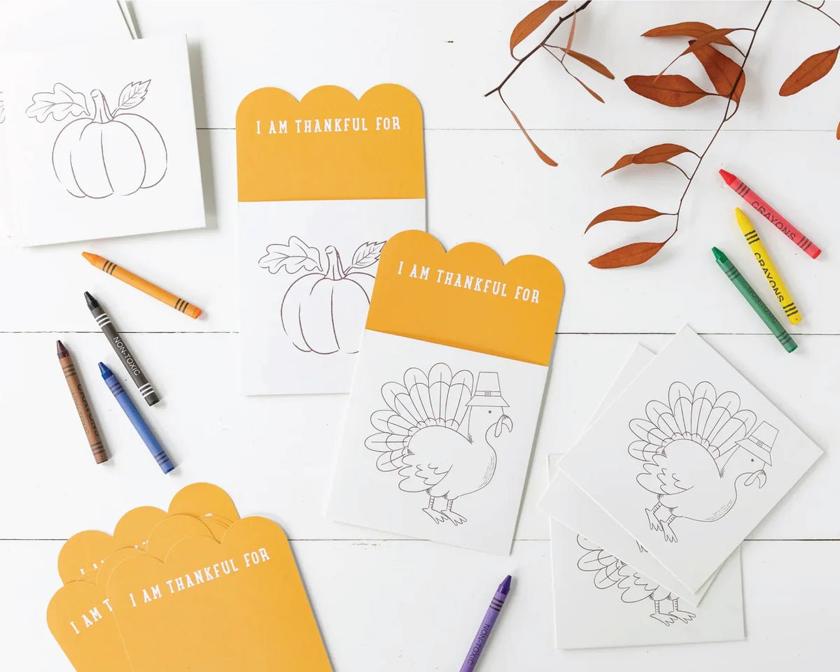 Thanksgiving "Thankful For" Placecards Coloring Kit - bubblegum market
