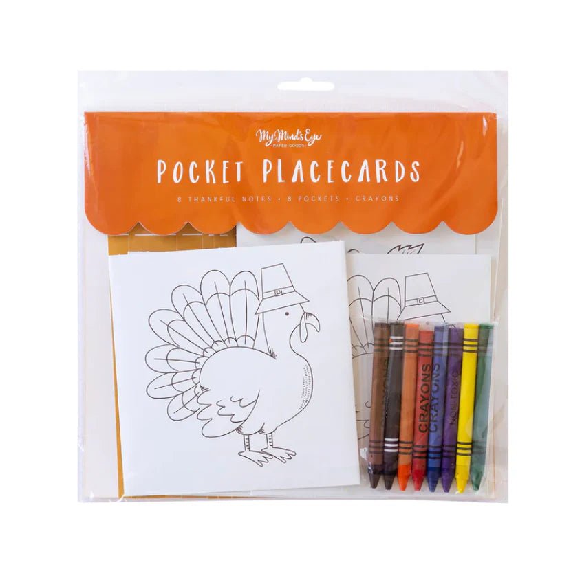 Thanksgiving "Thankful For" Placecards Coloring Kit - bubblegum market