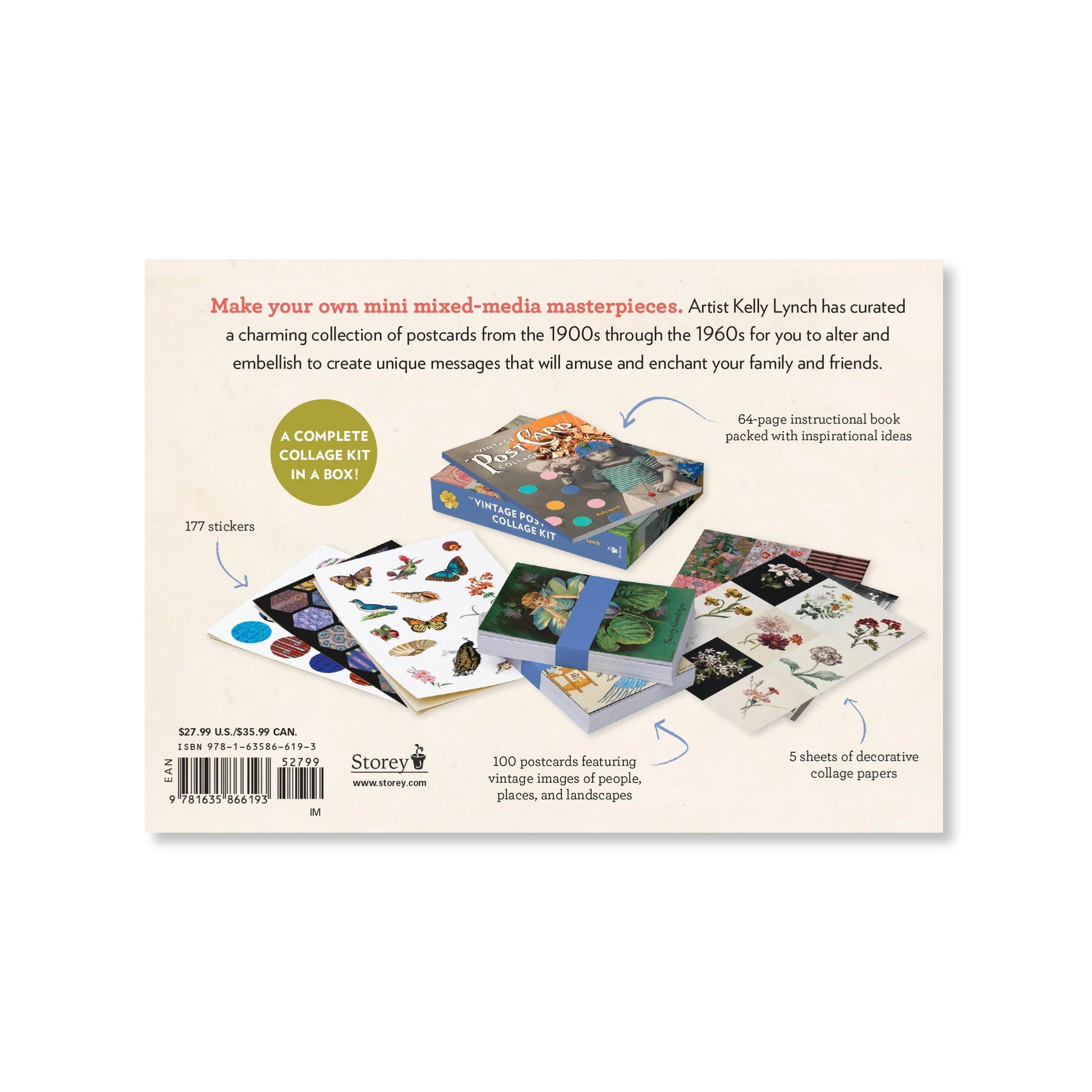 The Vintage Postcard Collage Kit - bubblegum market