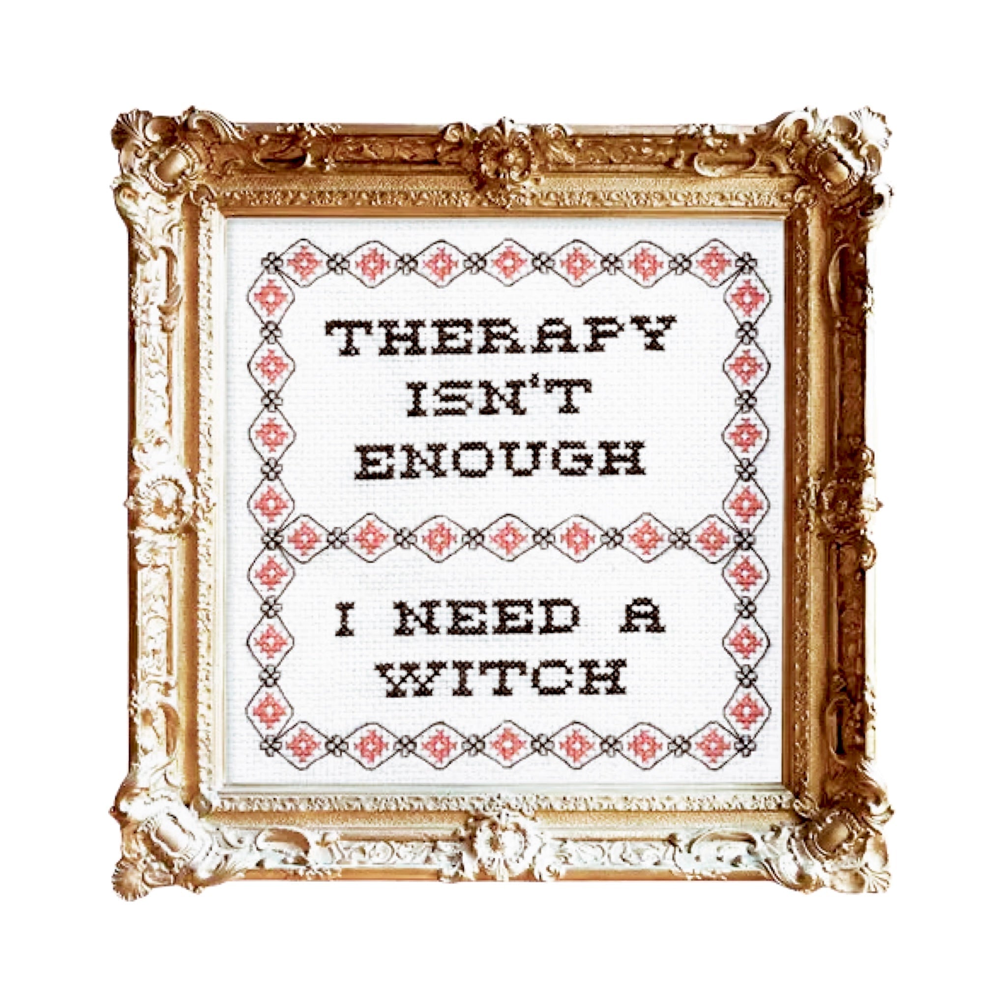 Therapy Isn't Enough: Deluxe Cross - Stitch Kit - bubblegum market