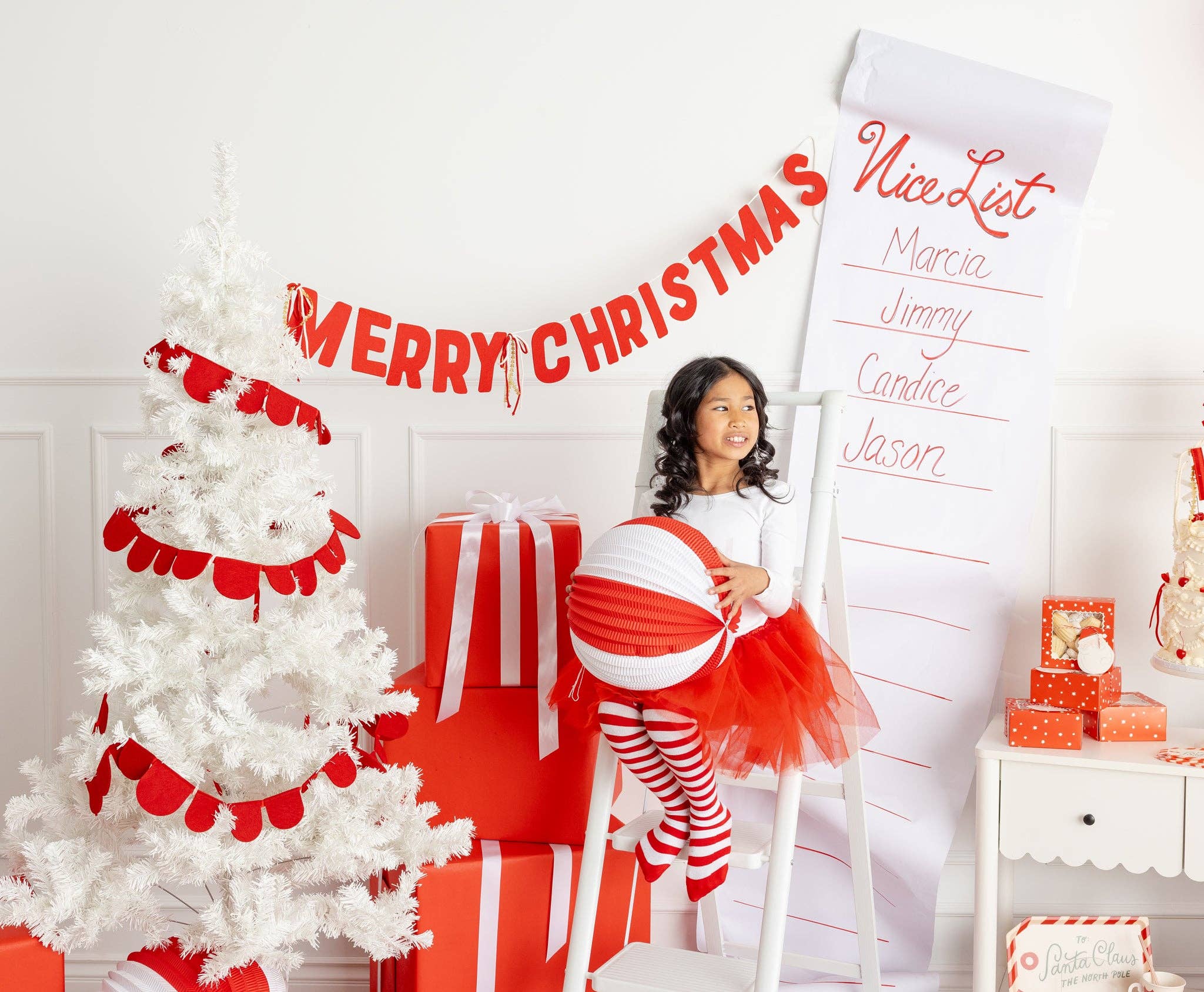 Thick Felt Merry Christmas Banner - bubblegum market
