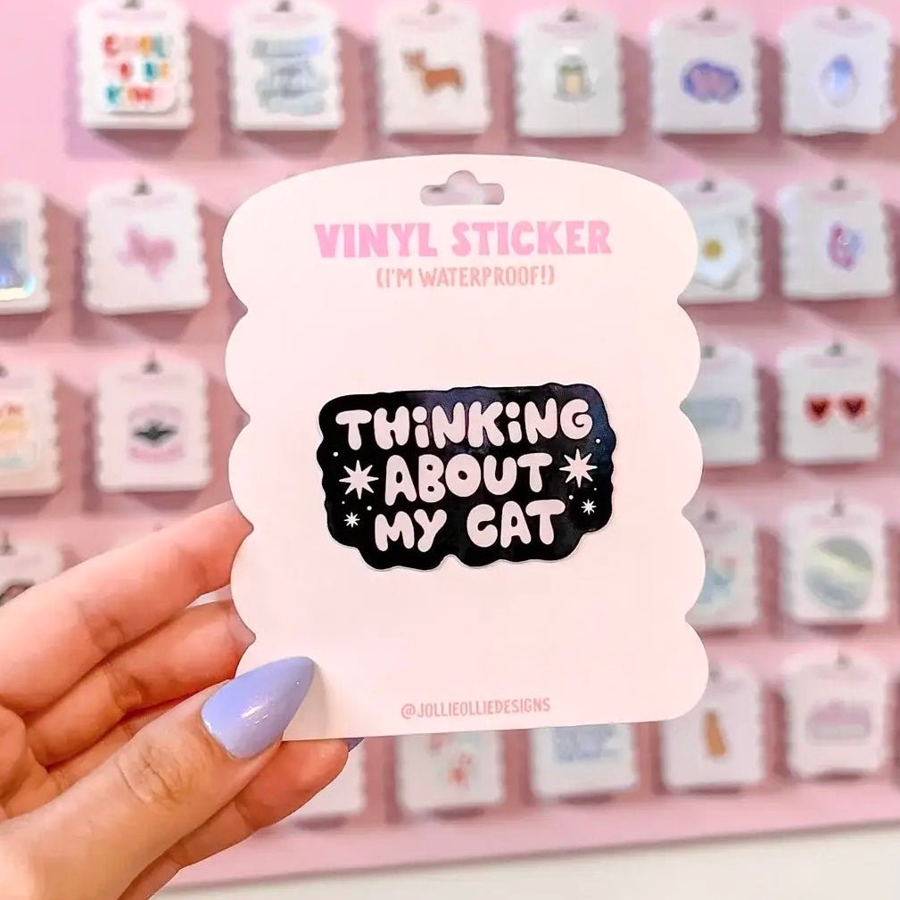 THINKING ABOUT MY CAT Vinyl Sticker - bubblegum market