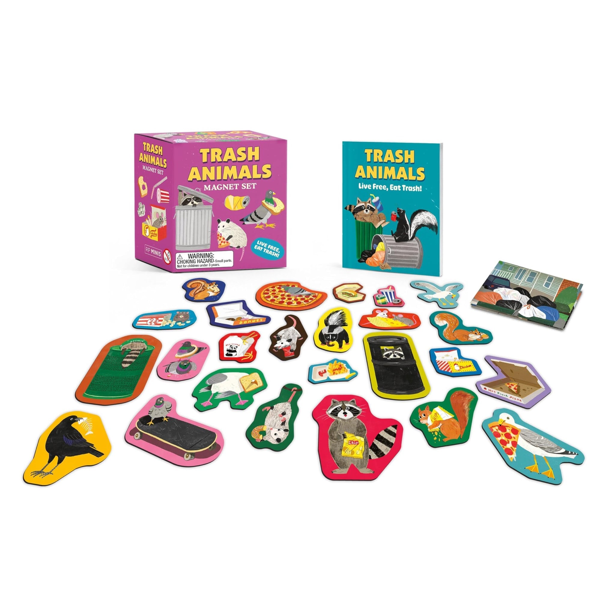 Trash Animals Magnet Set: Live Free, Eat Trash! - bubblegum market