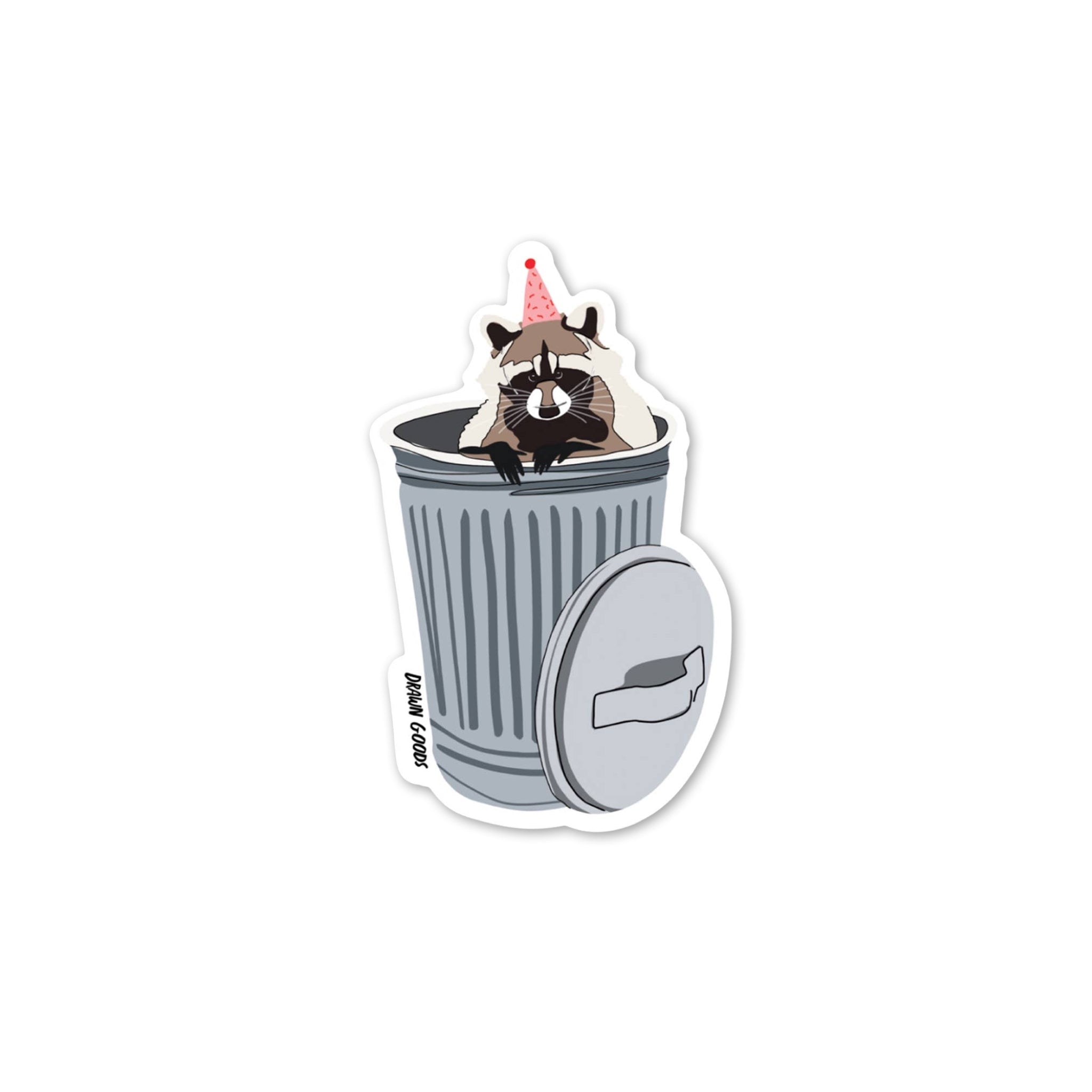 Trash Can Raccoon Vinyl Sticker - bubblegum market