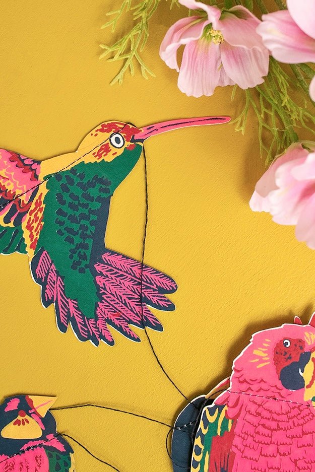 Tropical Birds Sewn Garland - bubblegum market