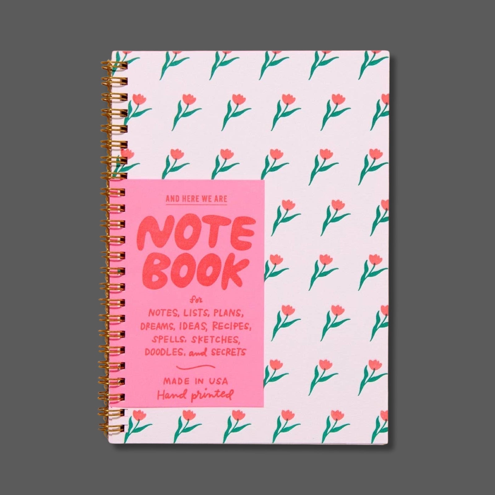 Tulip A5 Letterpress Notebook - bubblegum market