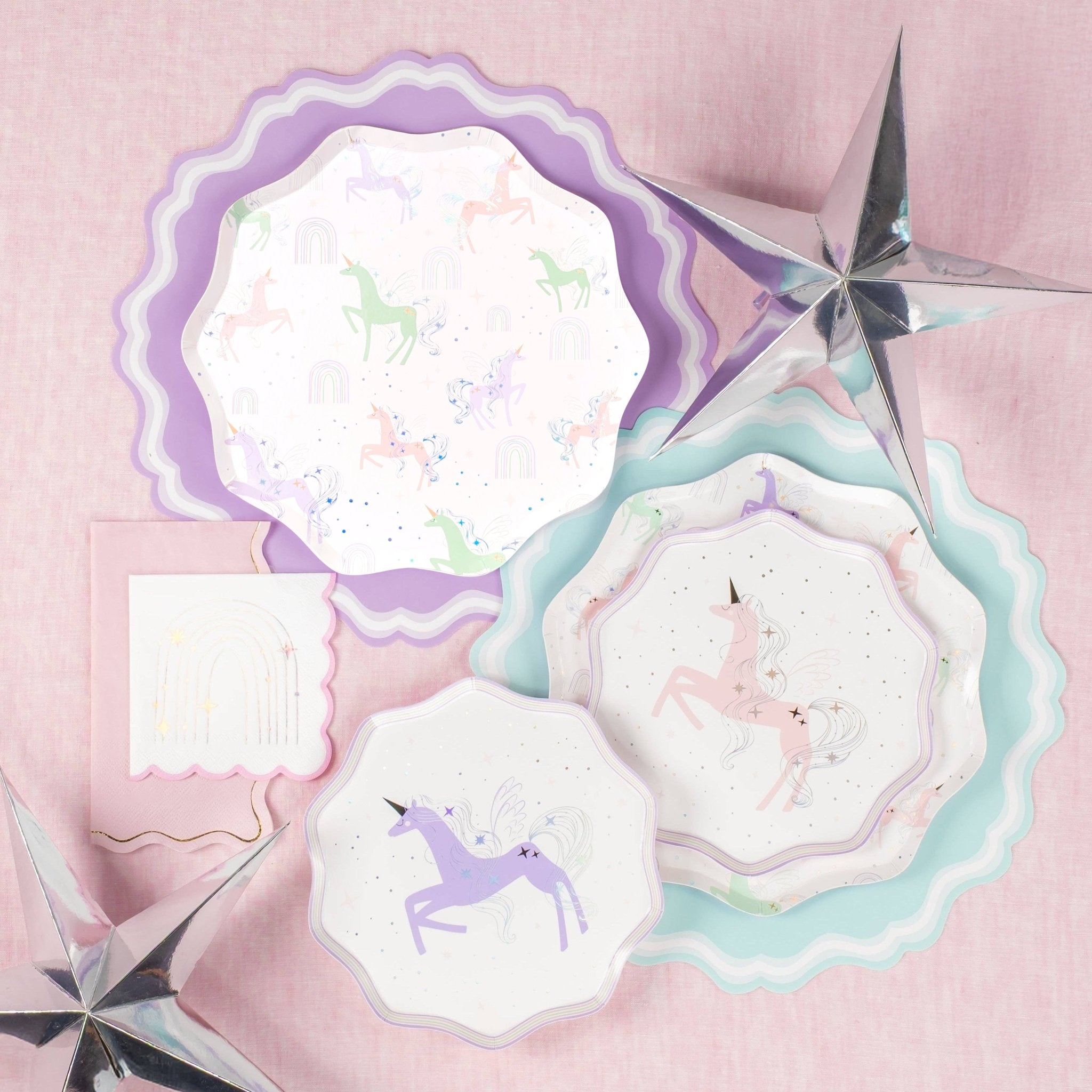 Unicorn Pattern Paper Dinner Plates 10.5" - bubblegum market