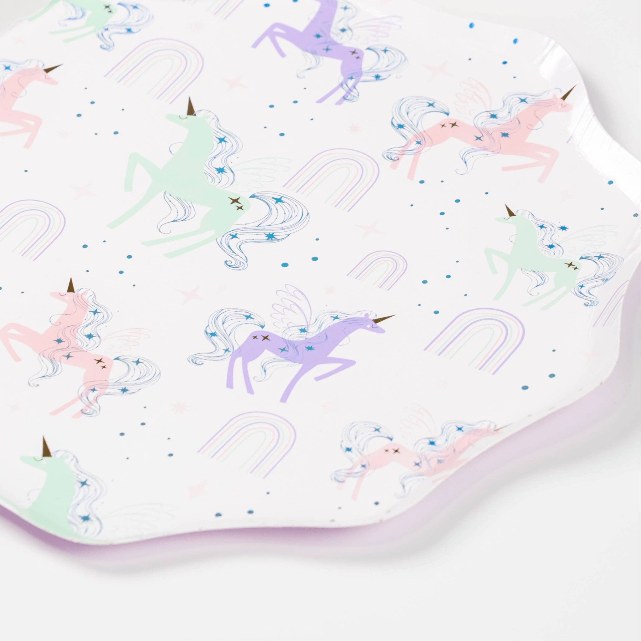 Unicorn Pattern Paper Dinner Plates 10.5" - bubblegum market