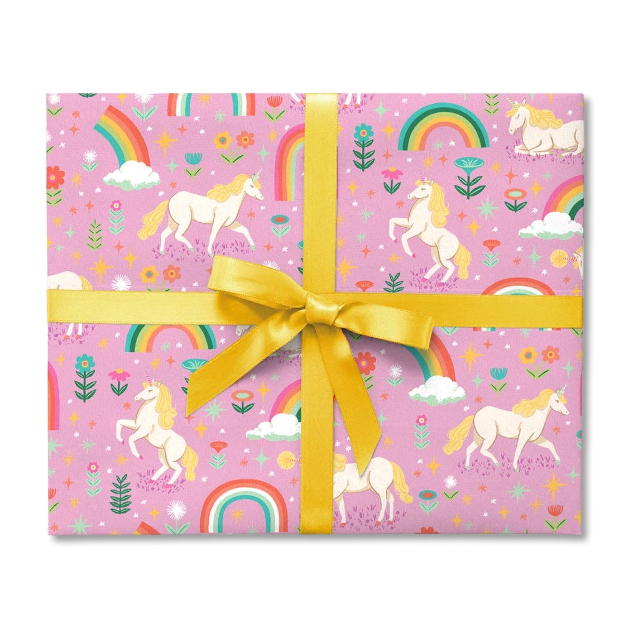 Unicorns & Rainbows Gift Wrap Sheets (Roll of 3) - bubblegum market