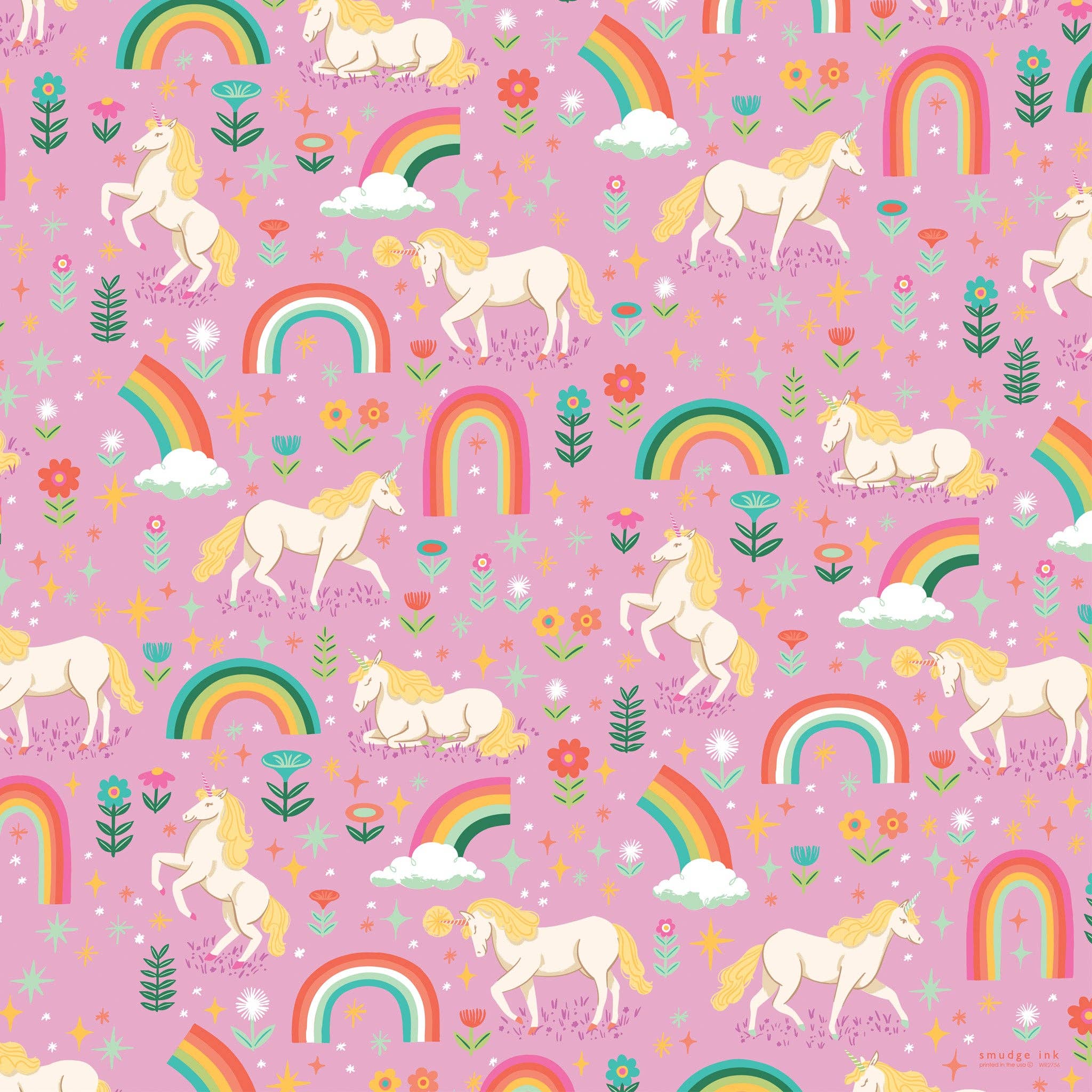 Unicorns & Rainbows Gift Wrap Sheets (Roll of 3) - bubblegum market