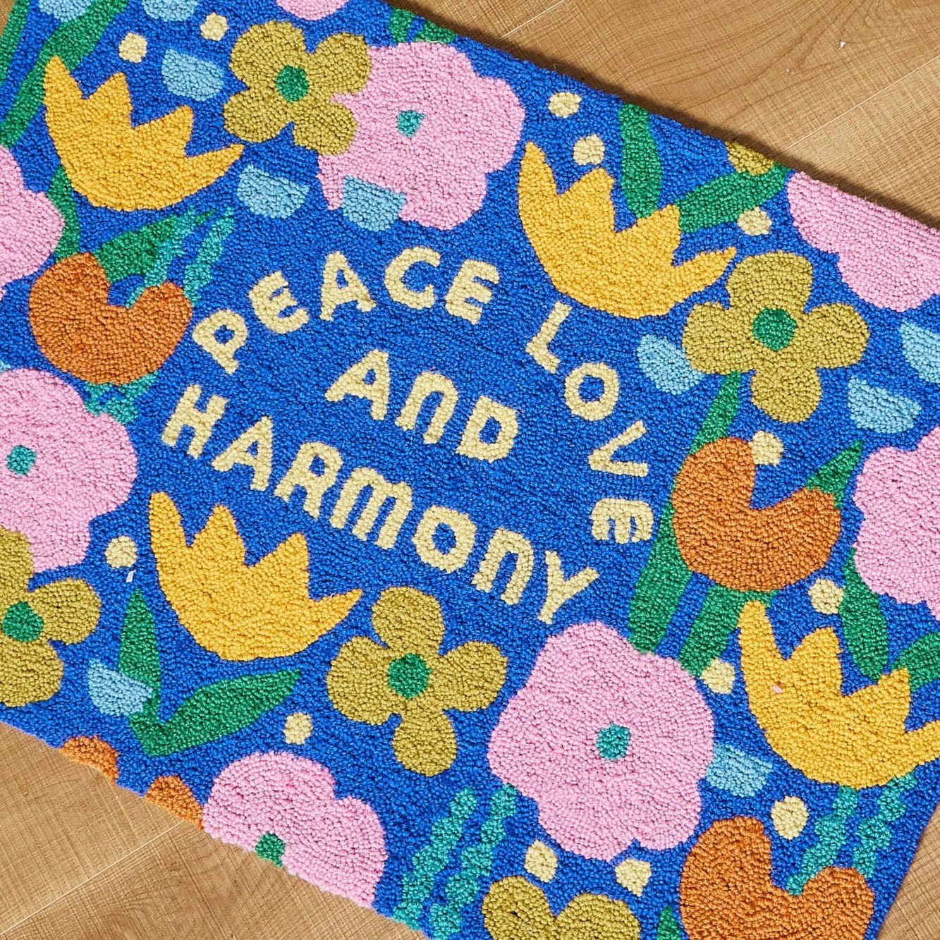 Utopian Gardens Hook Rug - bubblegum market