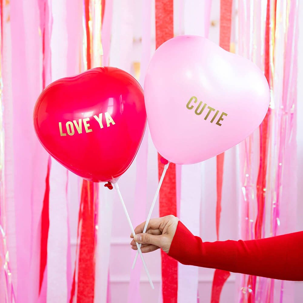 Valentine Customizable Heart - Shaped Balloon Set (8ct) - bubblegum market
