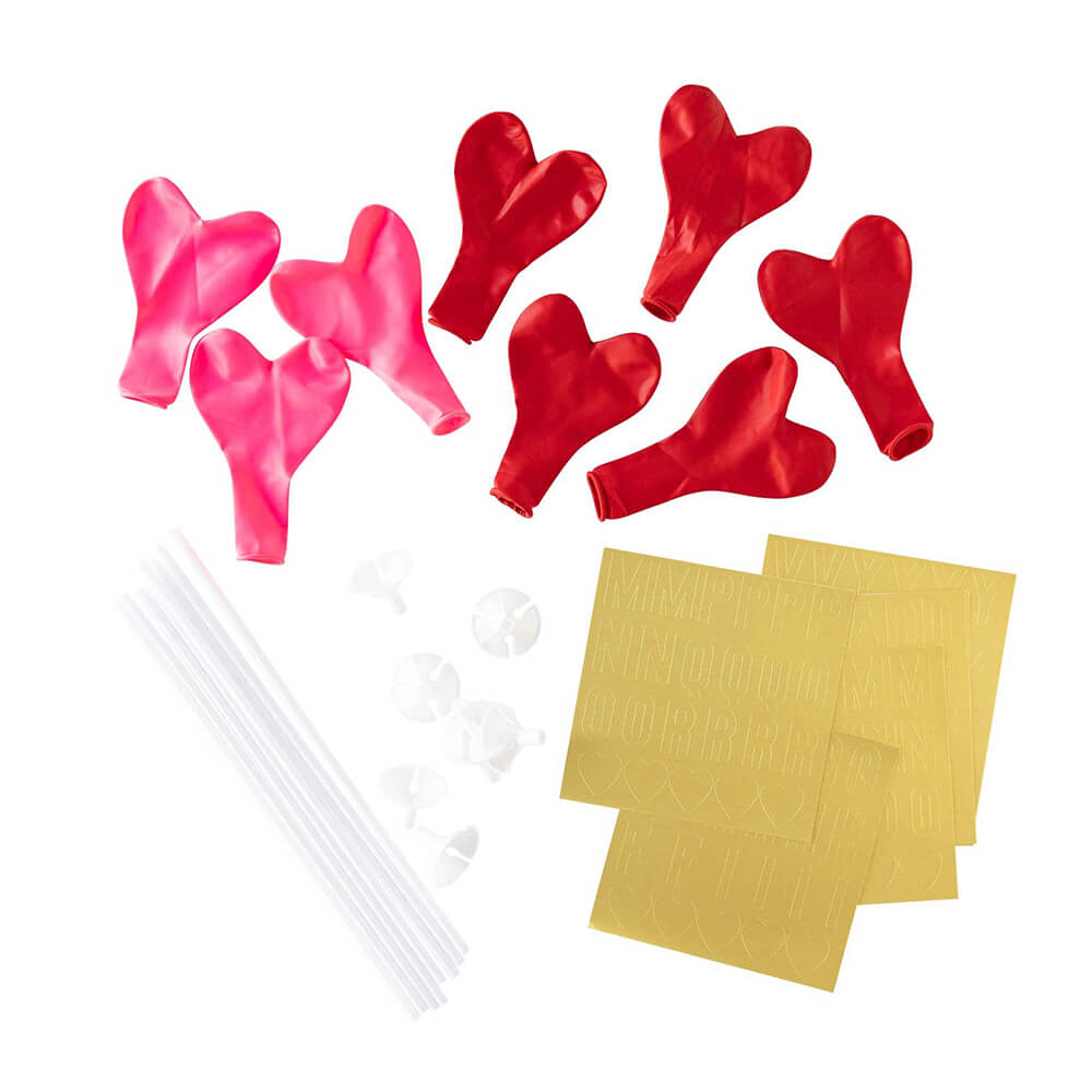 Valentine Customizable Heart - Shaped Balloon Set (8ct) - bubblegum market