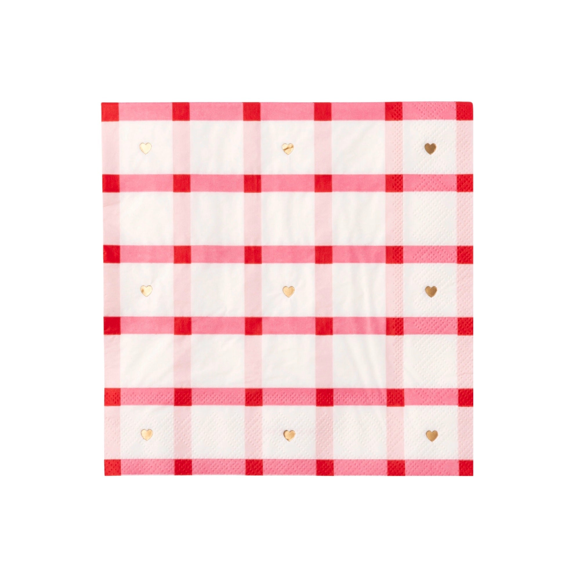 Valentine Plaid Dinner Napkins - bubblegum market