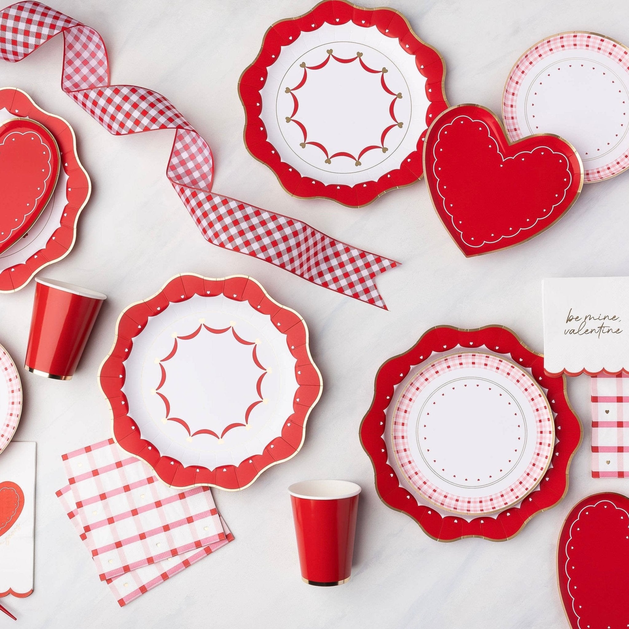 Valentine Plaid Dinner Napkins - bubblegum market