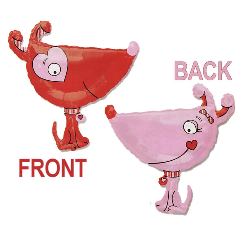 Valentine Puppy Foil Balloon 39" - bubblegum market