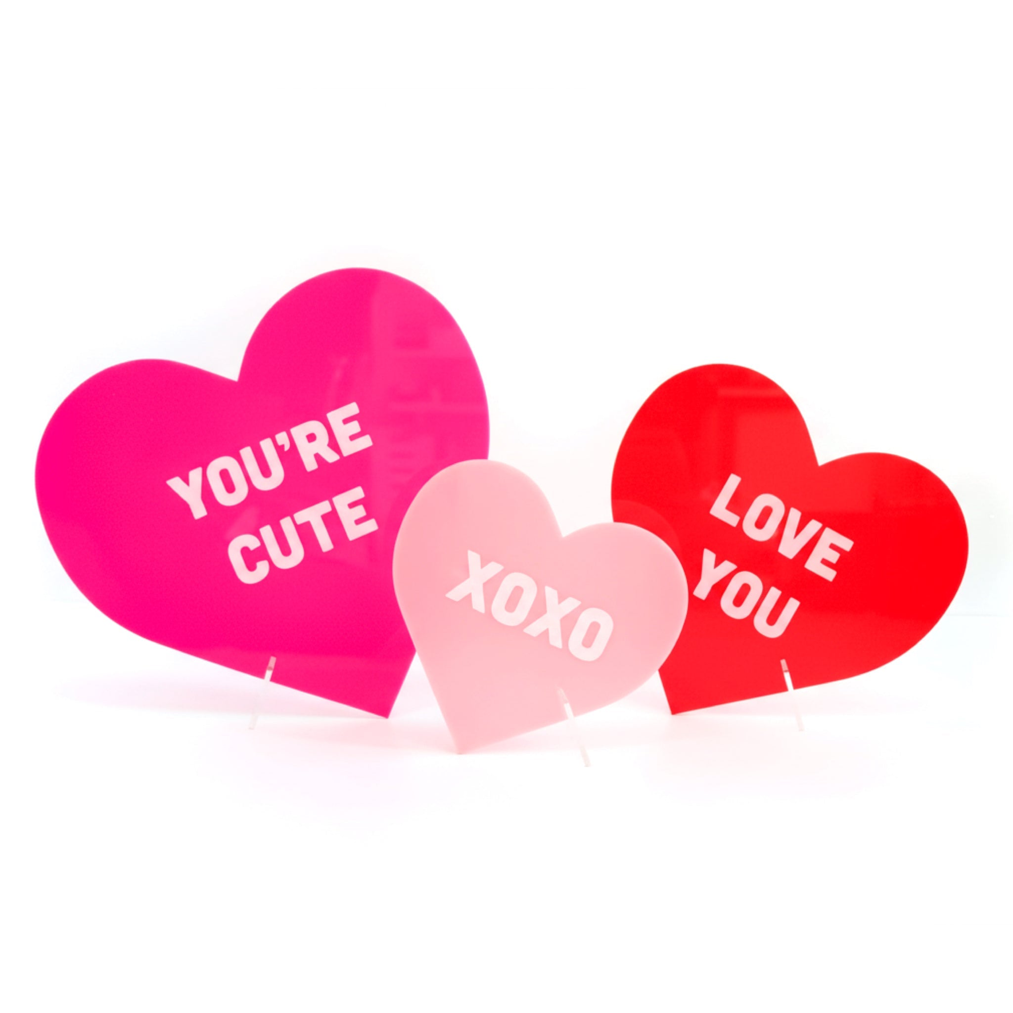 Valentine's Day Acrylic Conversation Hearts - bubblegum market