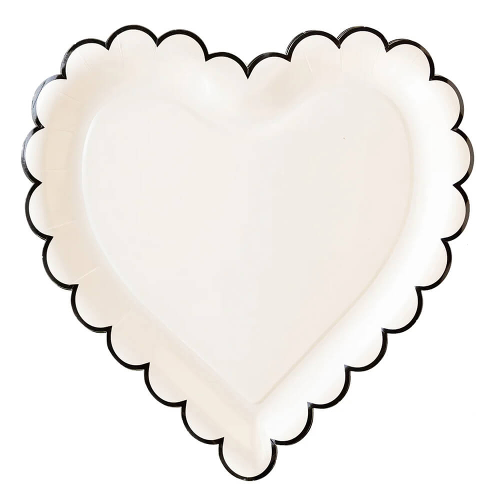 valentines-day-black-white-cream-scalloped-heart-paper-plates