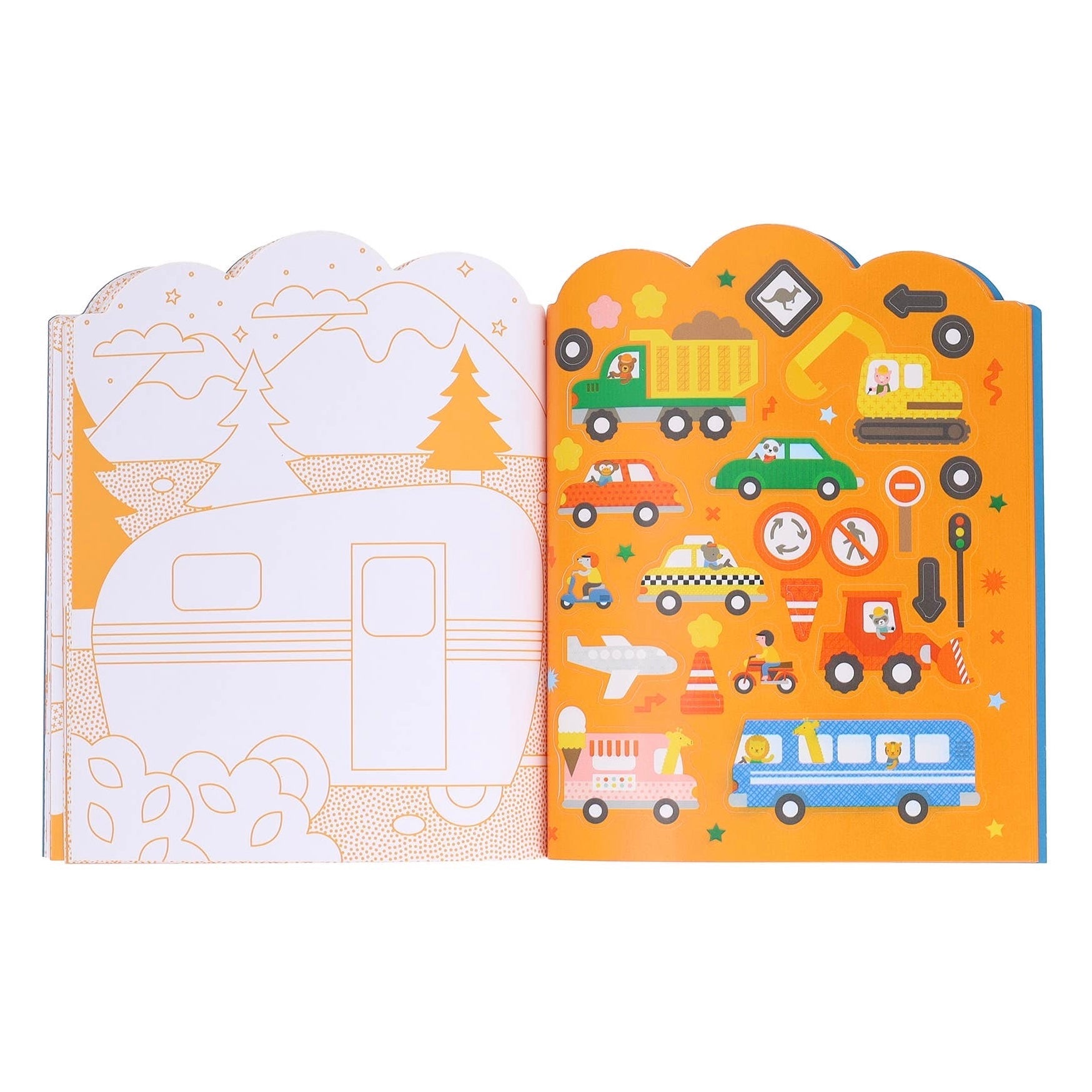 Vehicles: Coloring Book + Stickers - bubblegum market