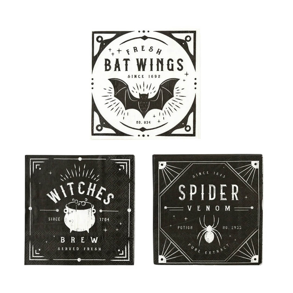 vintage-apothecary-label-paper-napkins-my-minds-eye-black-and-white-halloween-spider-venom-black-and-white