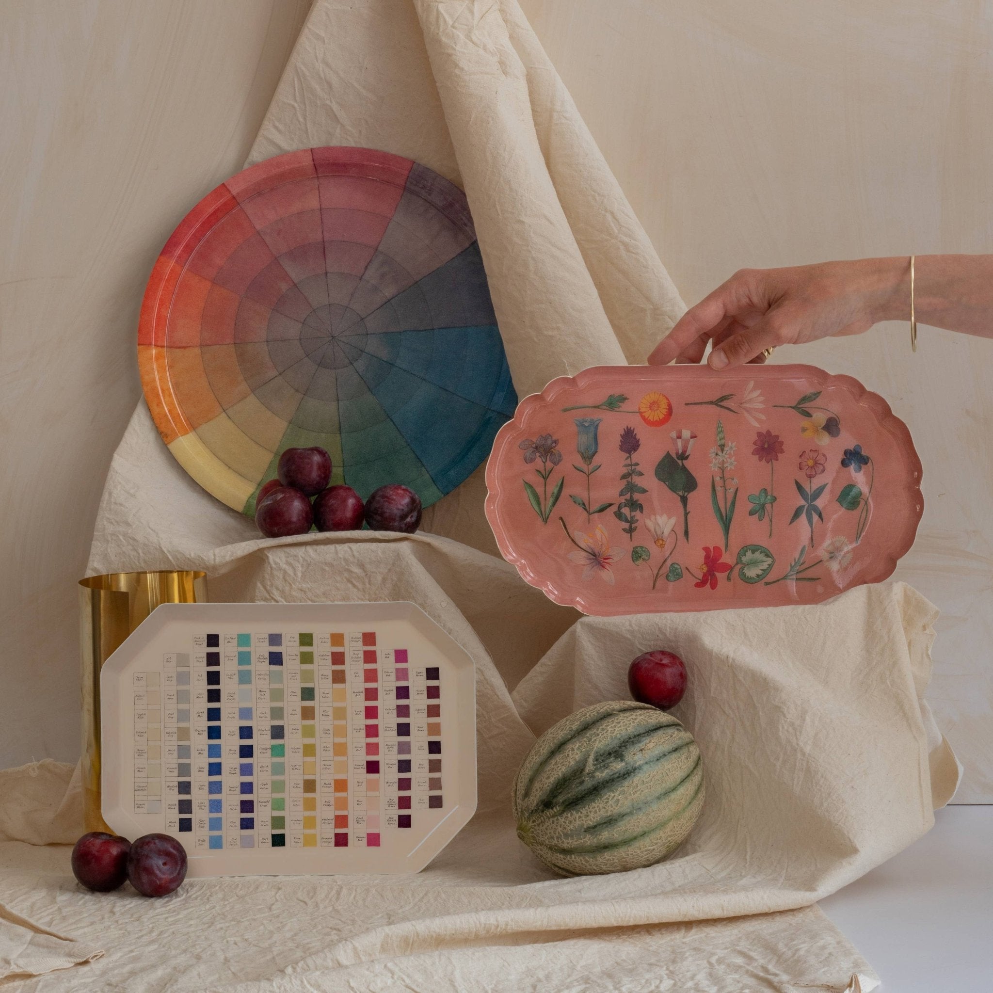 Vintage Colour Wheel Large Enamel Tray - bubblegum market