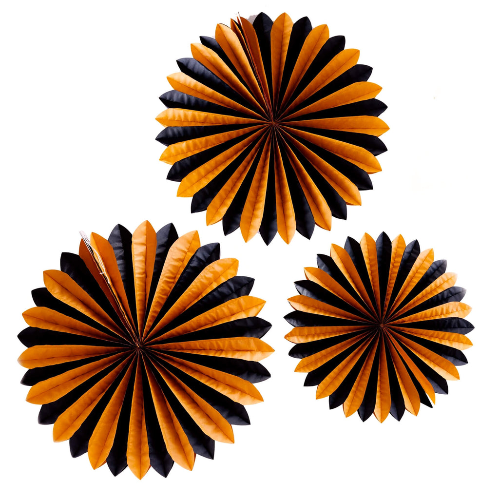 vintage-halloween-black-and-orange-oversized-tissue-paper-fans-decorative-honeycomb-fan-my-minds-eye