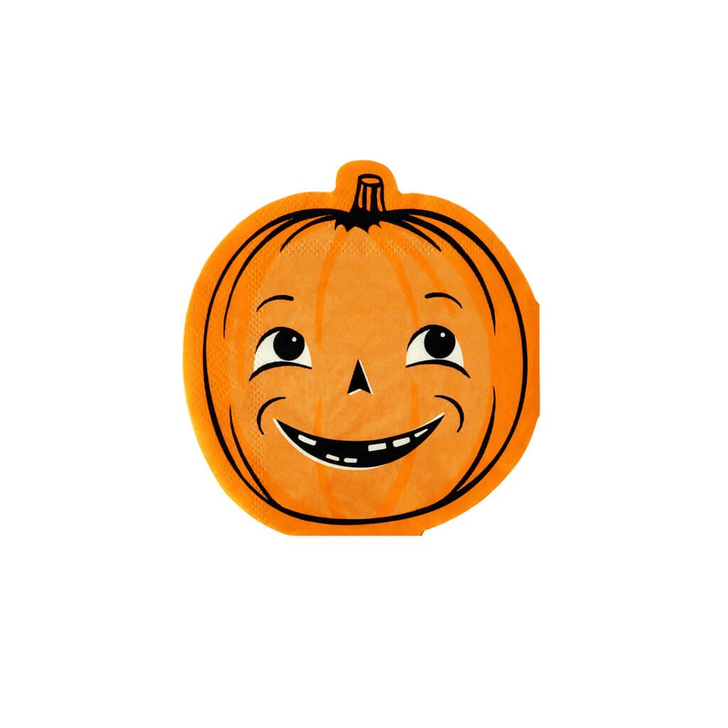 Vintage Halloween Jack - O - Lantern Pumpkin - Shaped Cocktail Napkins - bubblegum market