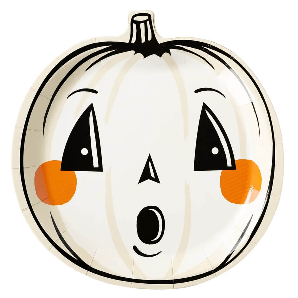 Vintage Halloween Pumpkin Shaped Paper Plates - bubblegum market