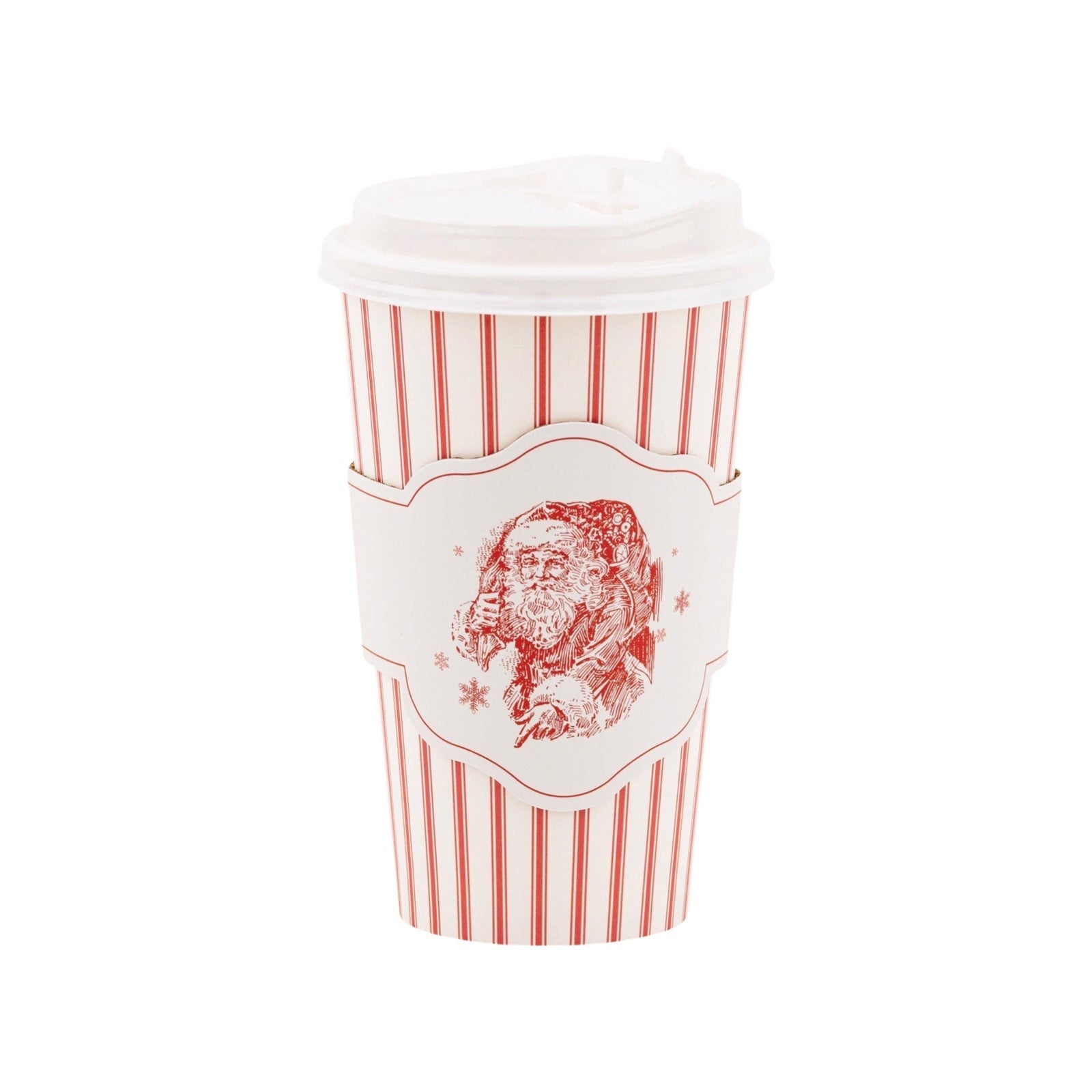 Vintage Santa Ticking Stripe To Go Cups - bubblegum market