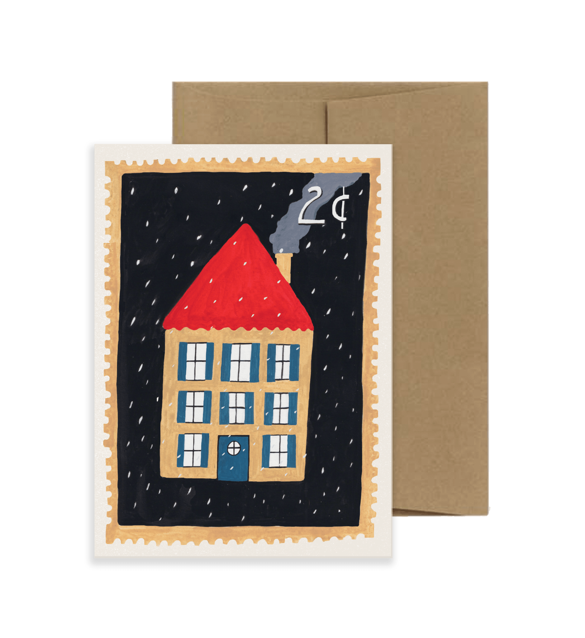 Vintage Stamp Series Home Greeting Card - bubblegum market