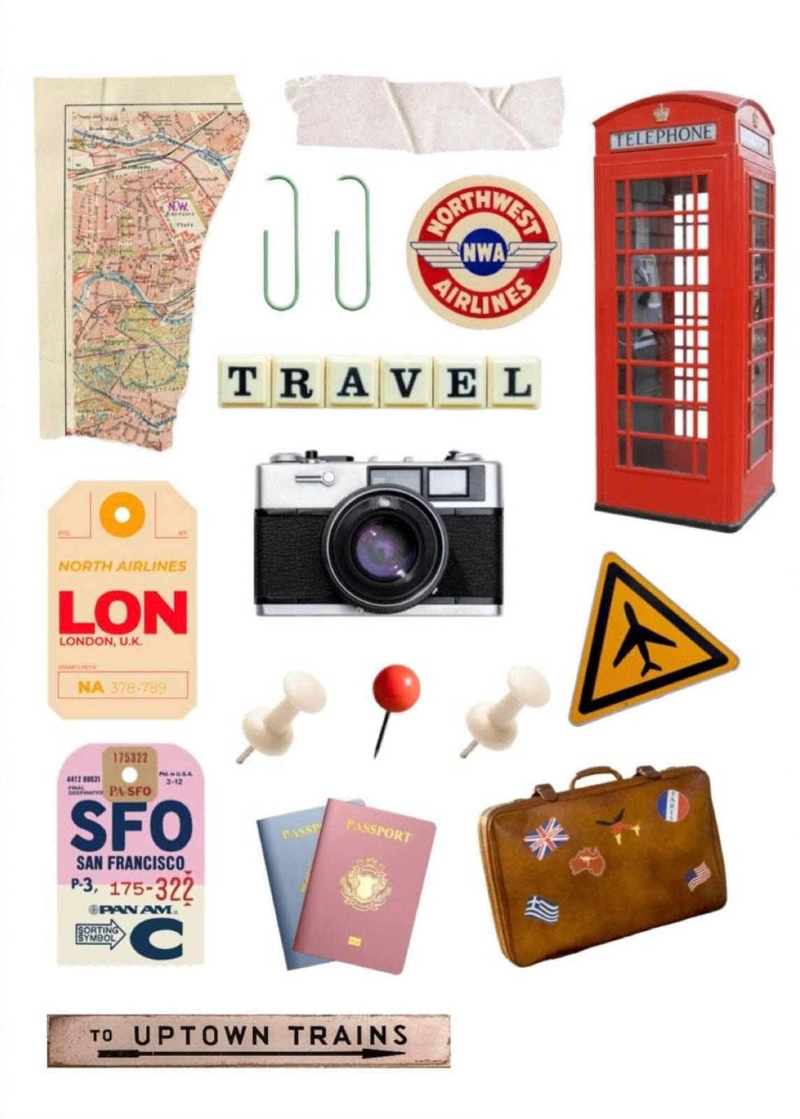 Vintage Travel & Wanderlust Sticker Sheet - bubblegum market