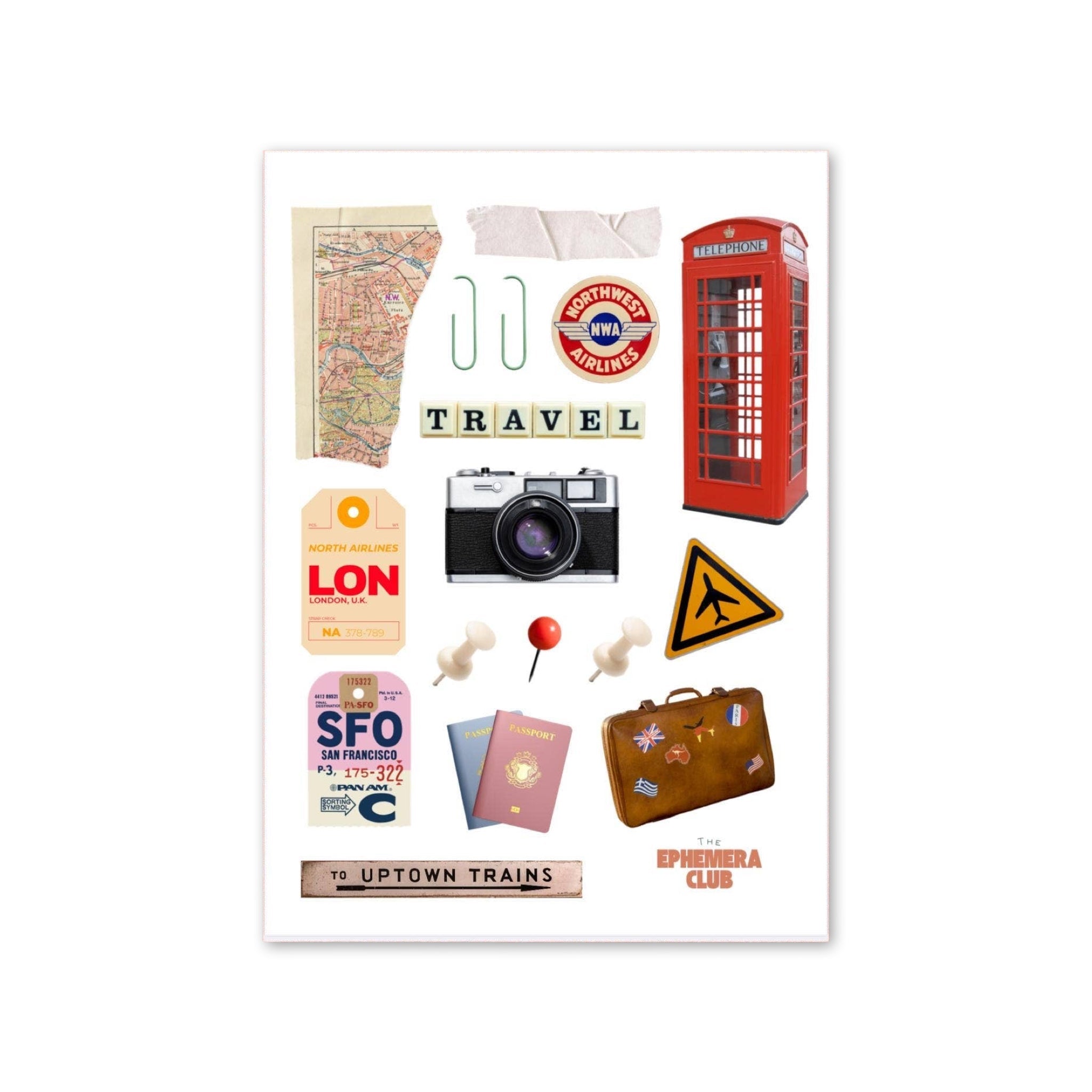 Vintage Travel & Wanderlust Sticker Sheet - bubblegum market