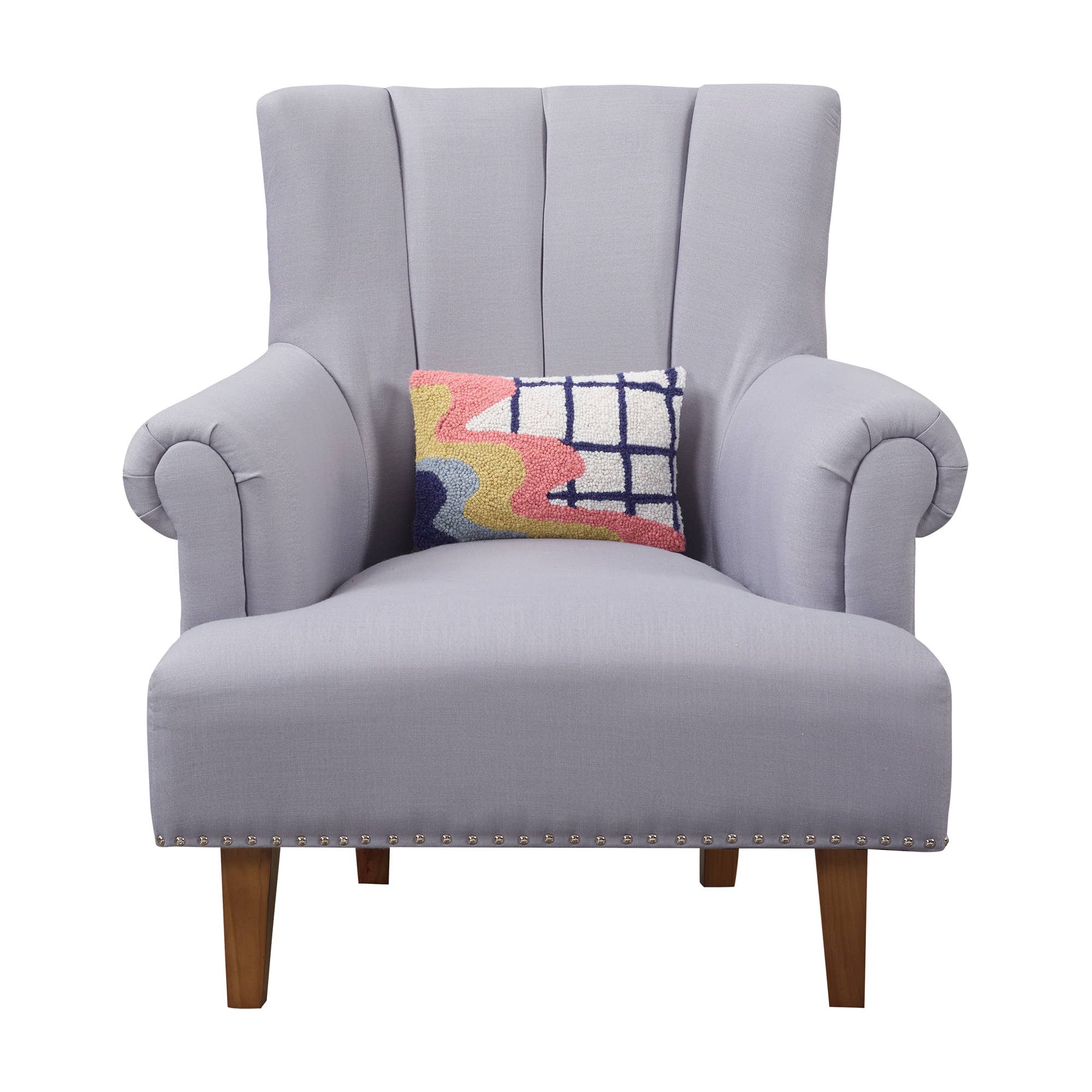 Wave Check Hook Pillow - bubblegum market