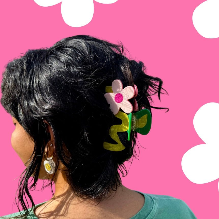 Wavy Daisy Hair Claw - bubblegum market
