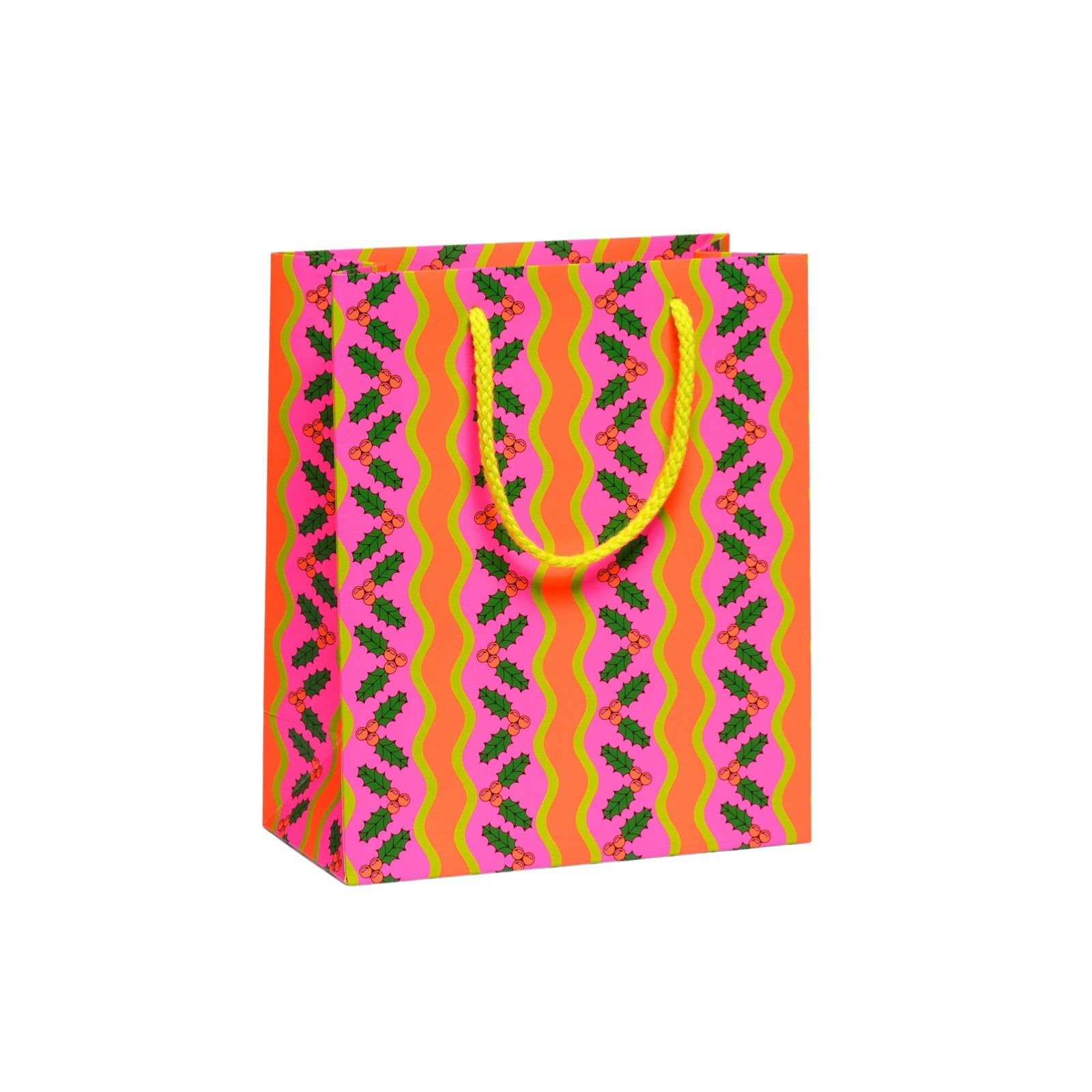 Wavy Holiday Medium Gift Bag - bubblegum market