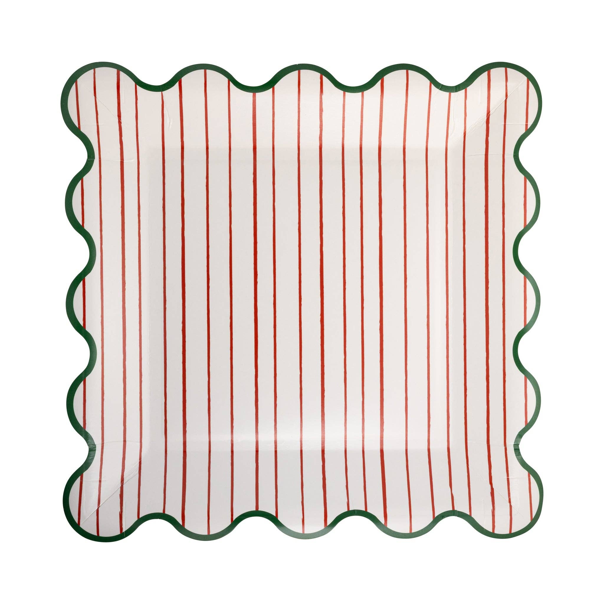 Wavy Holiday Stripe Paper Plates 9" - bubblegum market