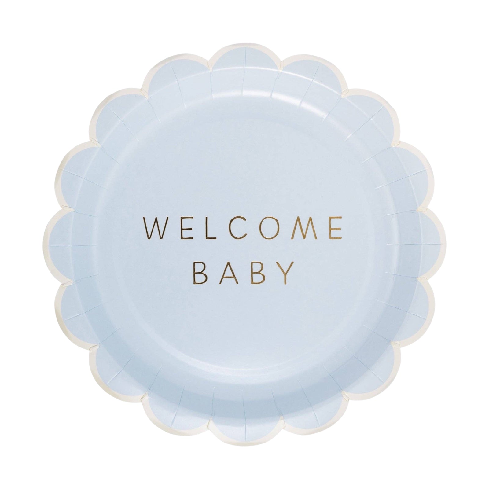 Welcome Baby Blue Plates 9" - bubblegum market