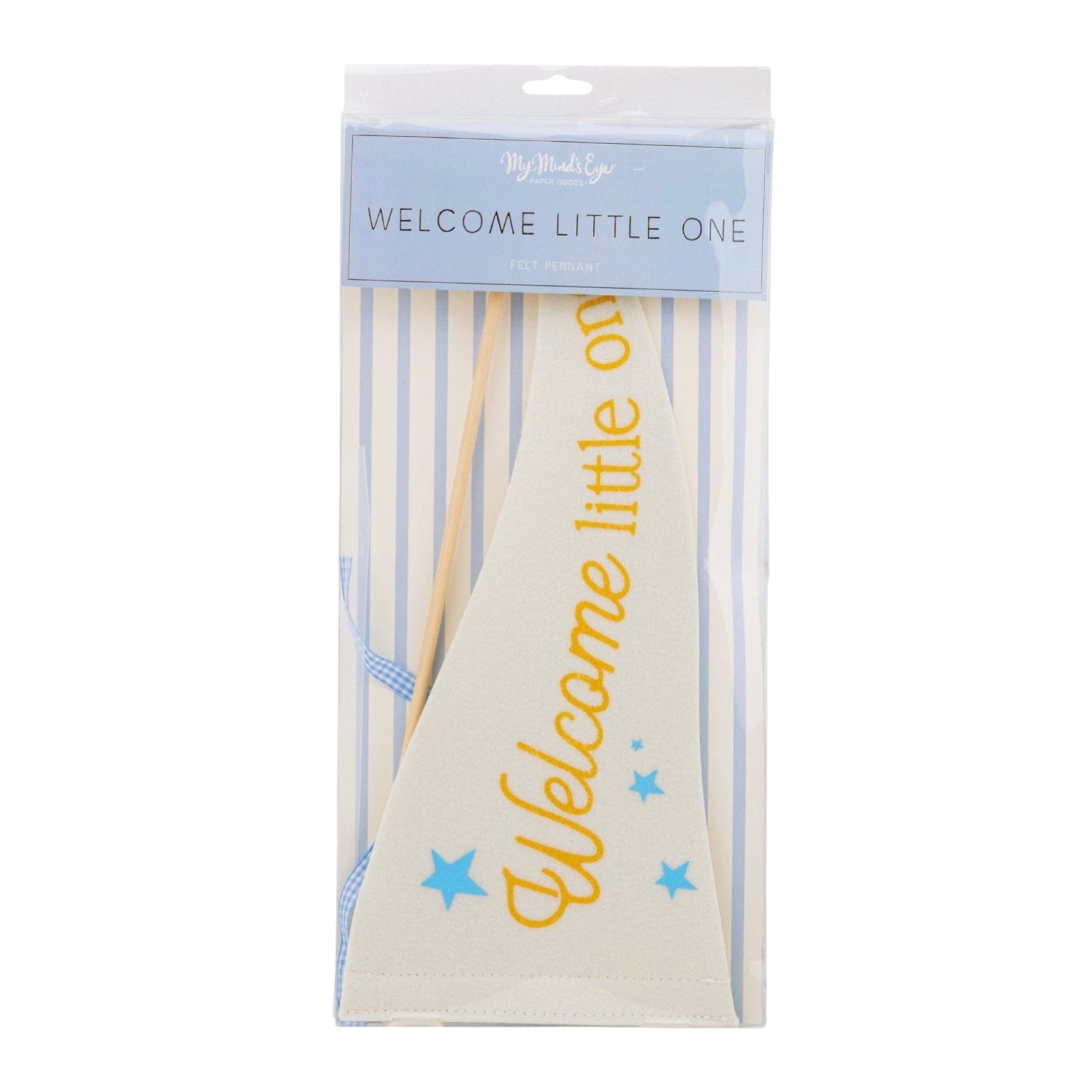 Welcome Little One Blue Pennant Flag - bubblegum market