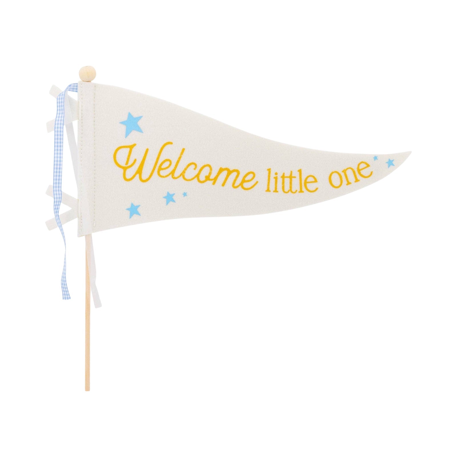 Welcome Little One Blue Pennant Flag - bubblegum market
