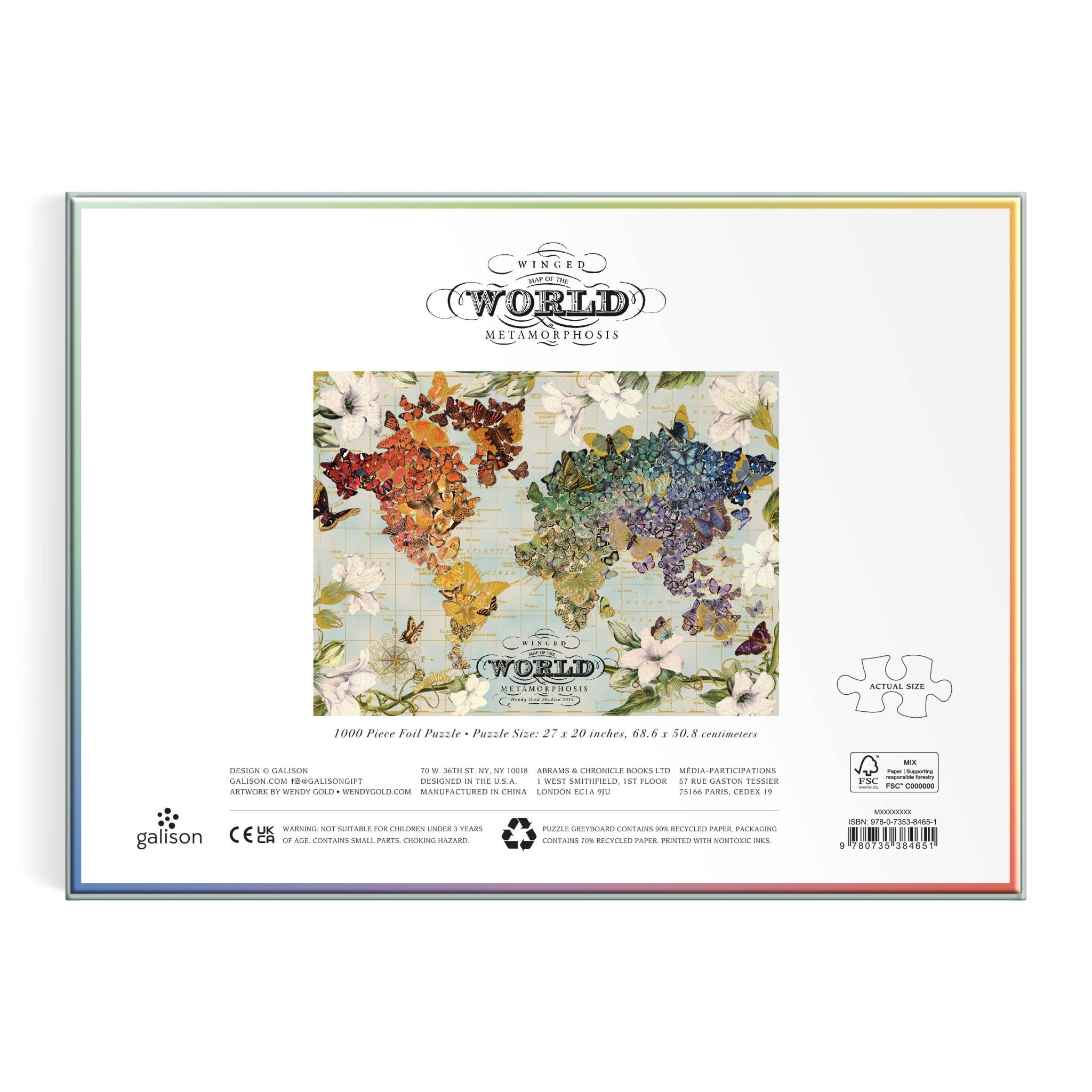 Wendy Gold Winged Metamorphosis 1000 - Piece Foil Puzzle - bubblegum market