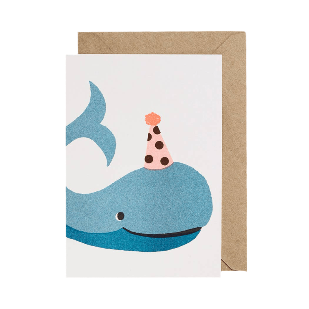 Whale Birthday Card + Paper Balloon - bubblegum market