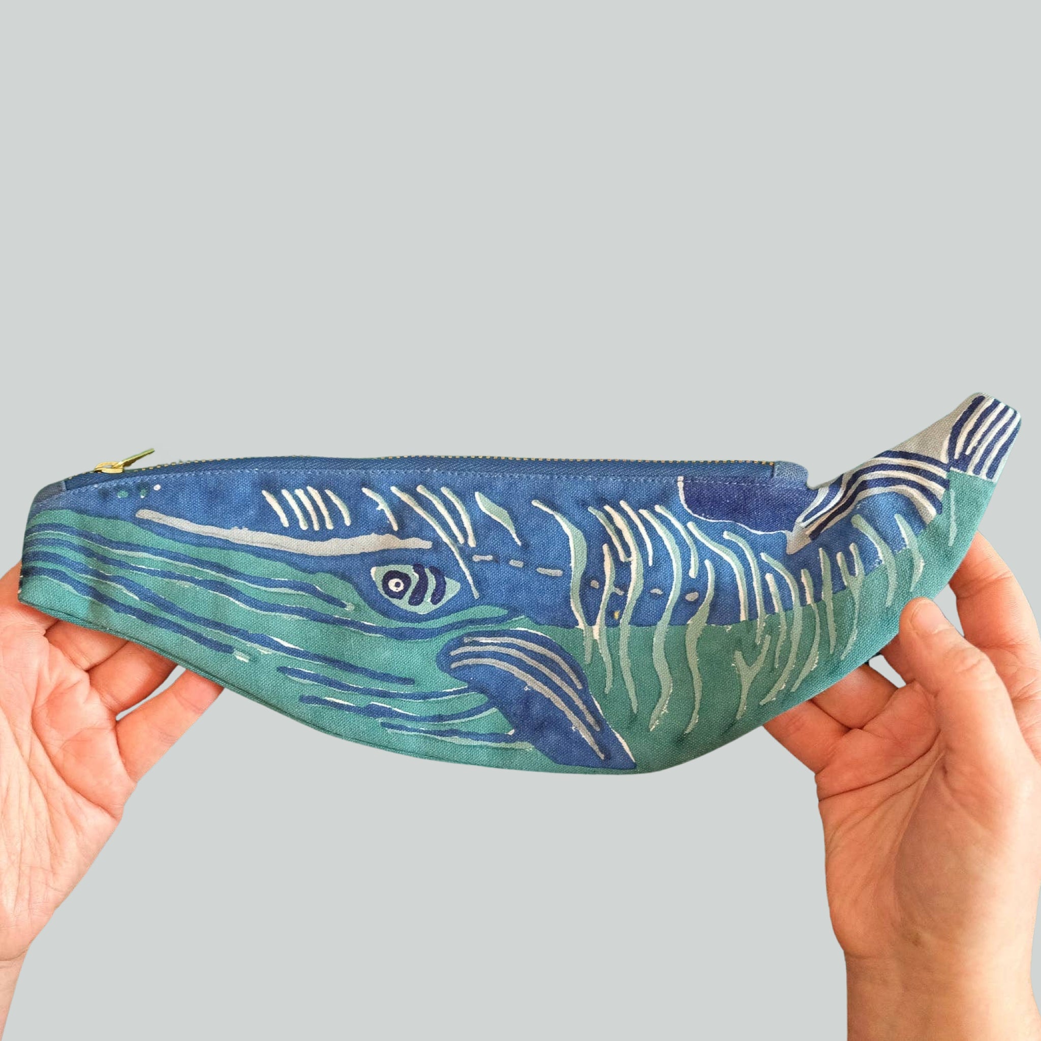 Whale Fabric Pencil Case - bubblegum market