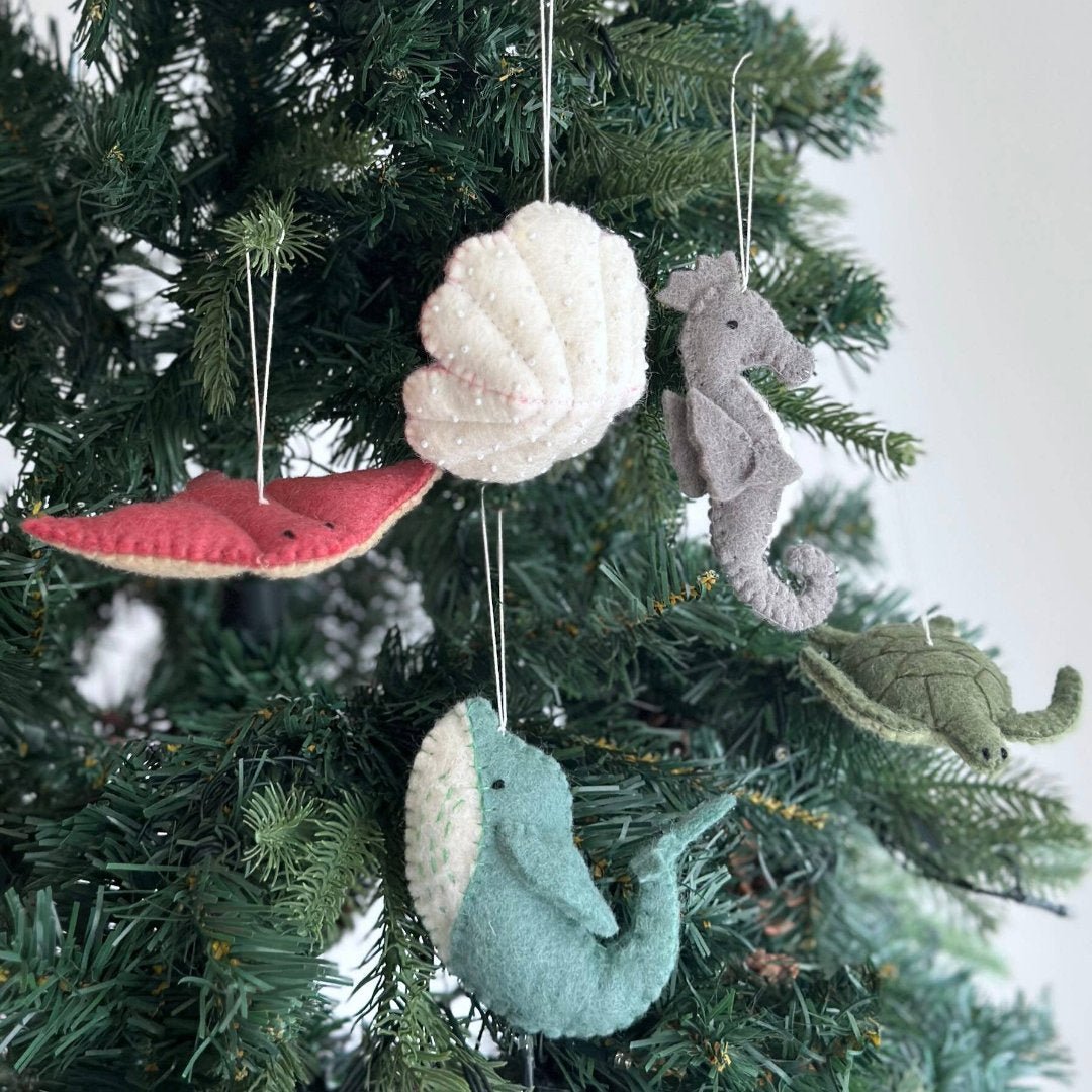 Whale Wool Felt Ornament 4.5" - bubblegum market