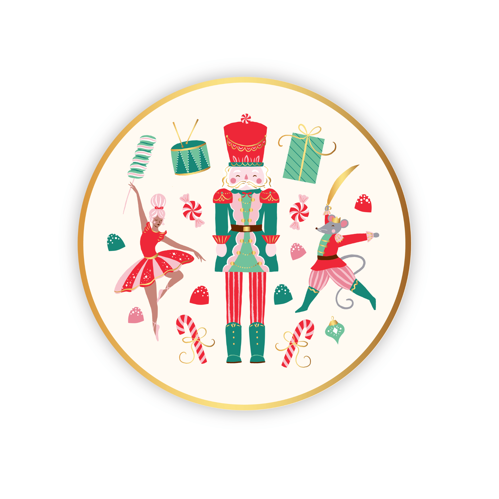Whimsical Nutcracker Dessert Plates 8" - bubblegum market