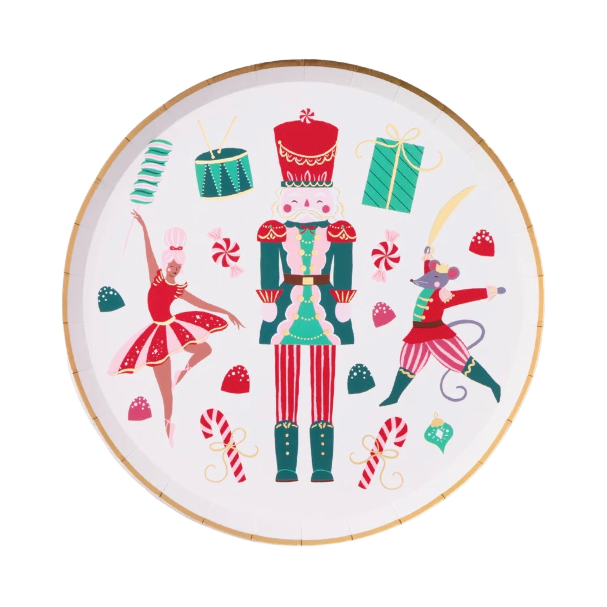Whimsical Nutcracker Dessert Plates 8" - bubblegum market