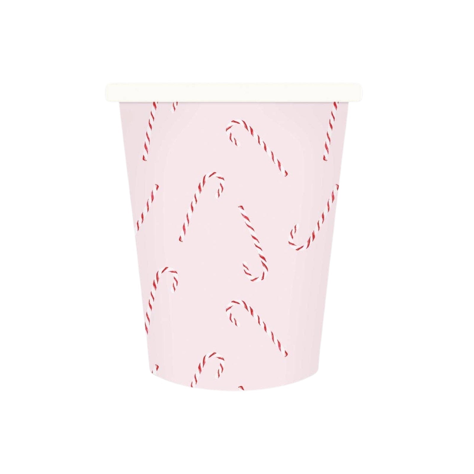 Whimsy Santa Scattered Candy Cane Paper Party Cups - bubblegum market